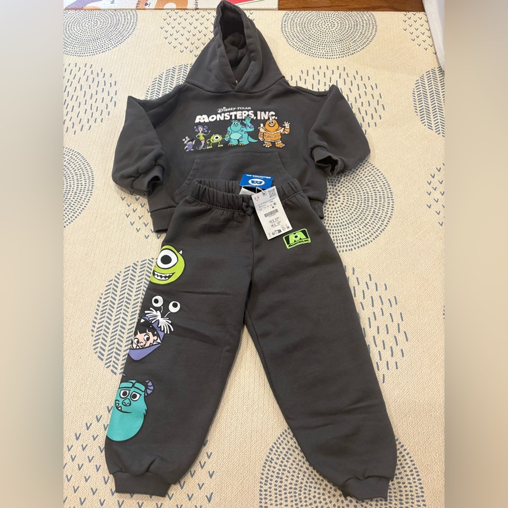 Zara Monsters Inc Kids Hoodie (6) & Jogger NWT (5) Set